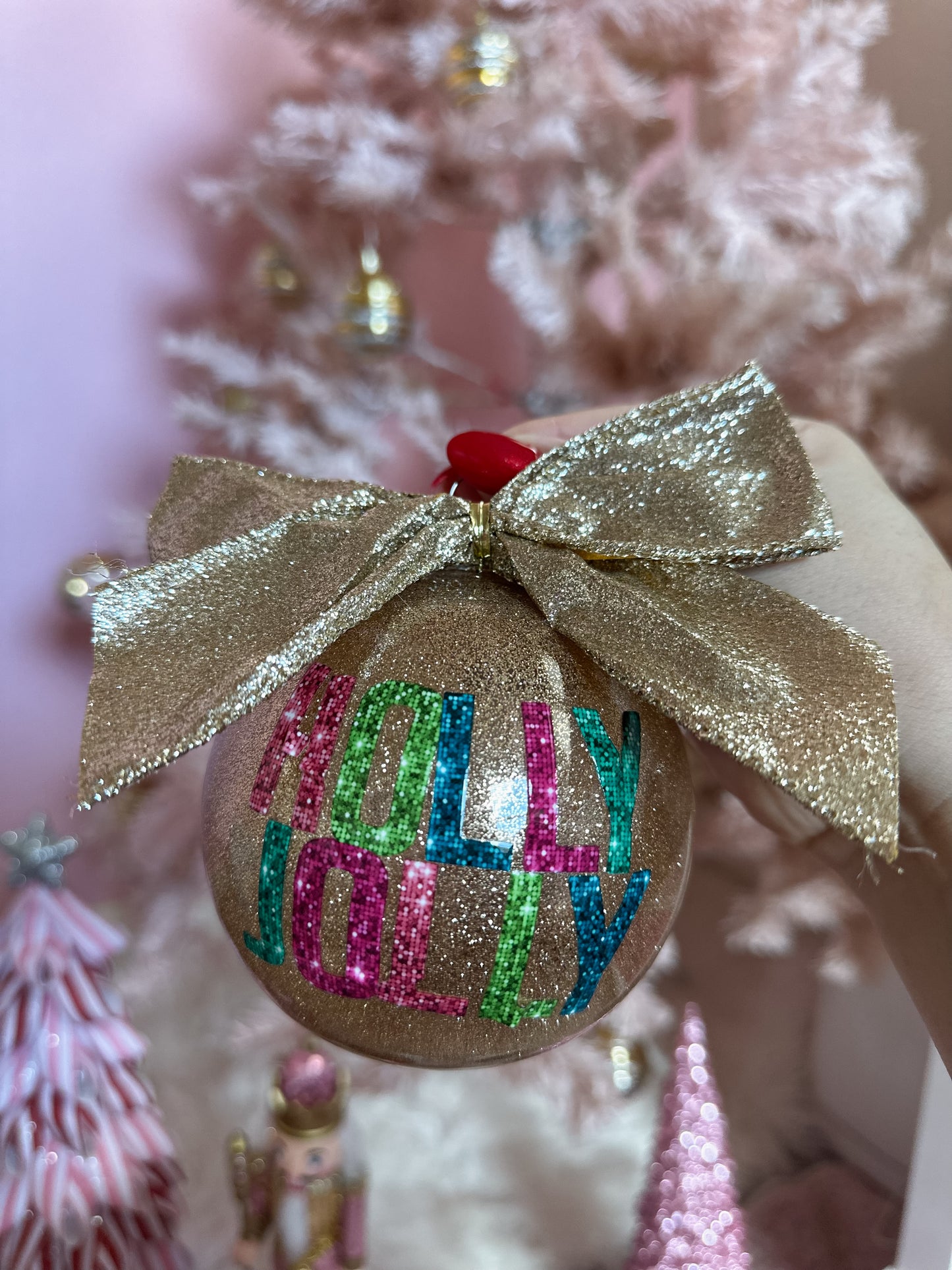 Holly Jolly Glitter ornament