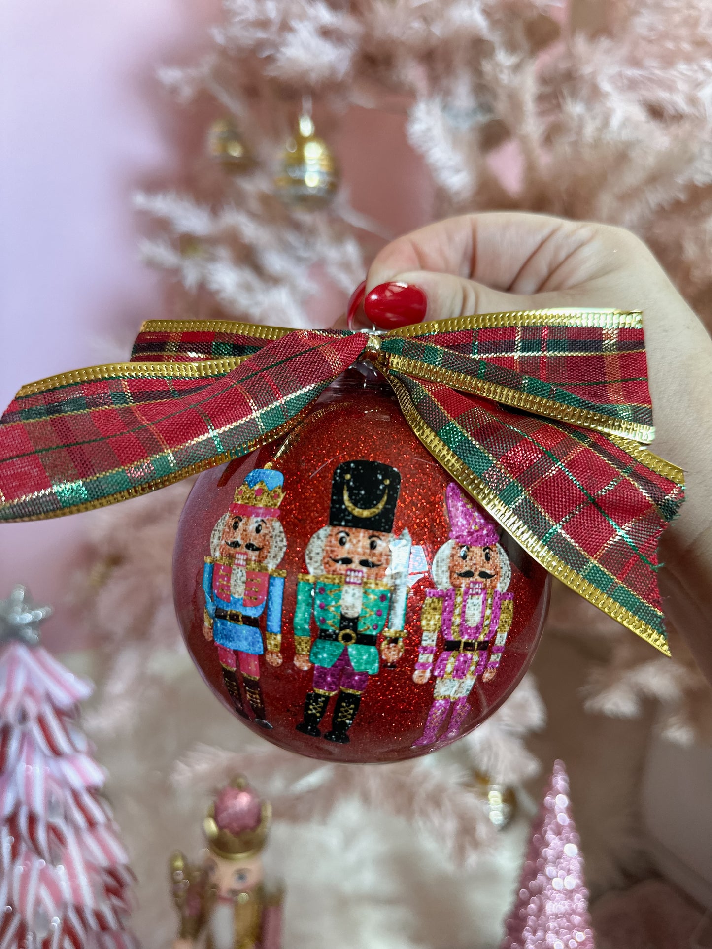 Nutcracker glitter ornament