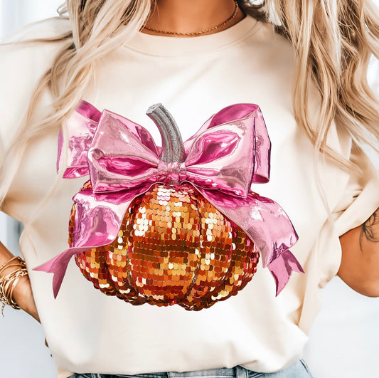 Sequin Pumpkin Bow