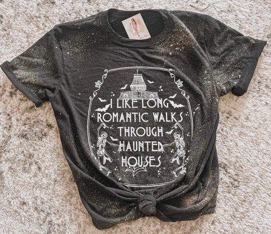 Long Romantic Walks Through Haunted Houses Bleached Tshirt