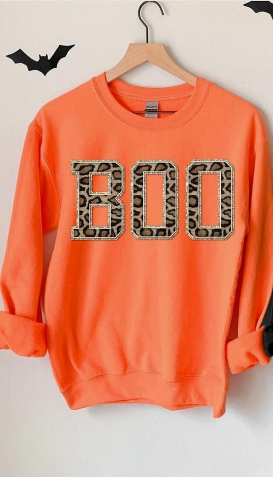 BOO Leopard Print Sweatshirt