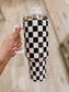 Black and White checkered 40 oz Tumblr