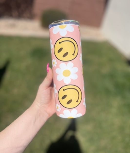 Smiley Face Flower Tumbler